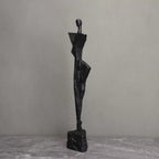 Accessible Luxury Minimalist Creative Black Cast Iron Marble Figure Sculpture Decoration Home Living... - House Of Avana
