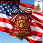 Ornament - Patriotic Acrylic 2d Flat, detail shot - House Of Avana