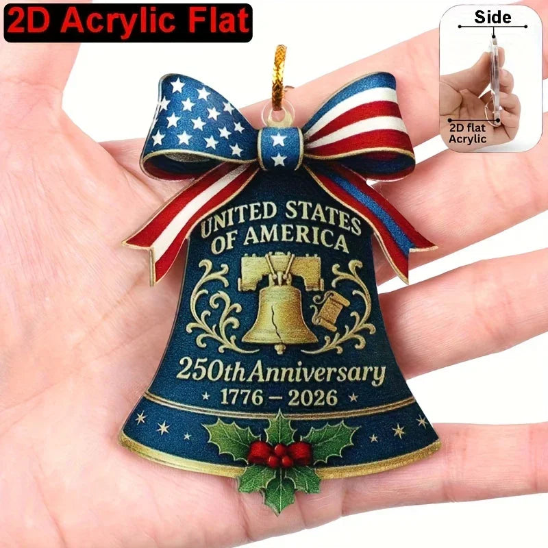 Ornament - Patriotic Acrylic 2d Flat, front view - House Of Avana
