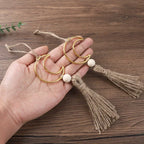 Ornament - Wooden Beads Moon Tassel Wall Decor