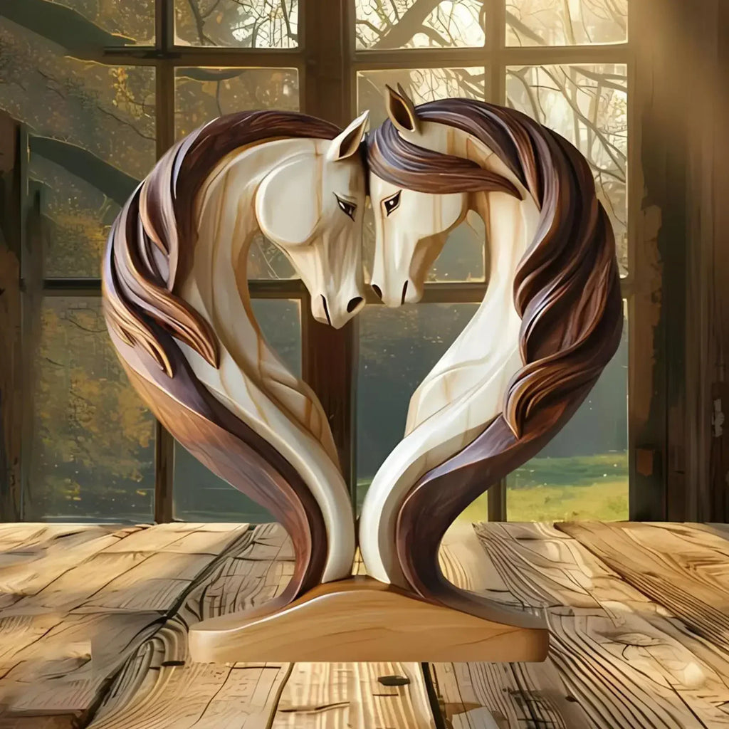 Ornament - Wooden Snuggle Pose Tabletop