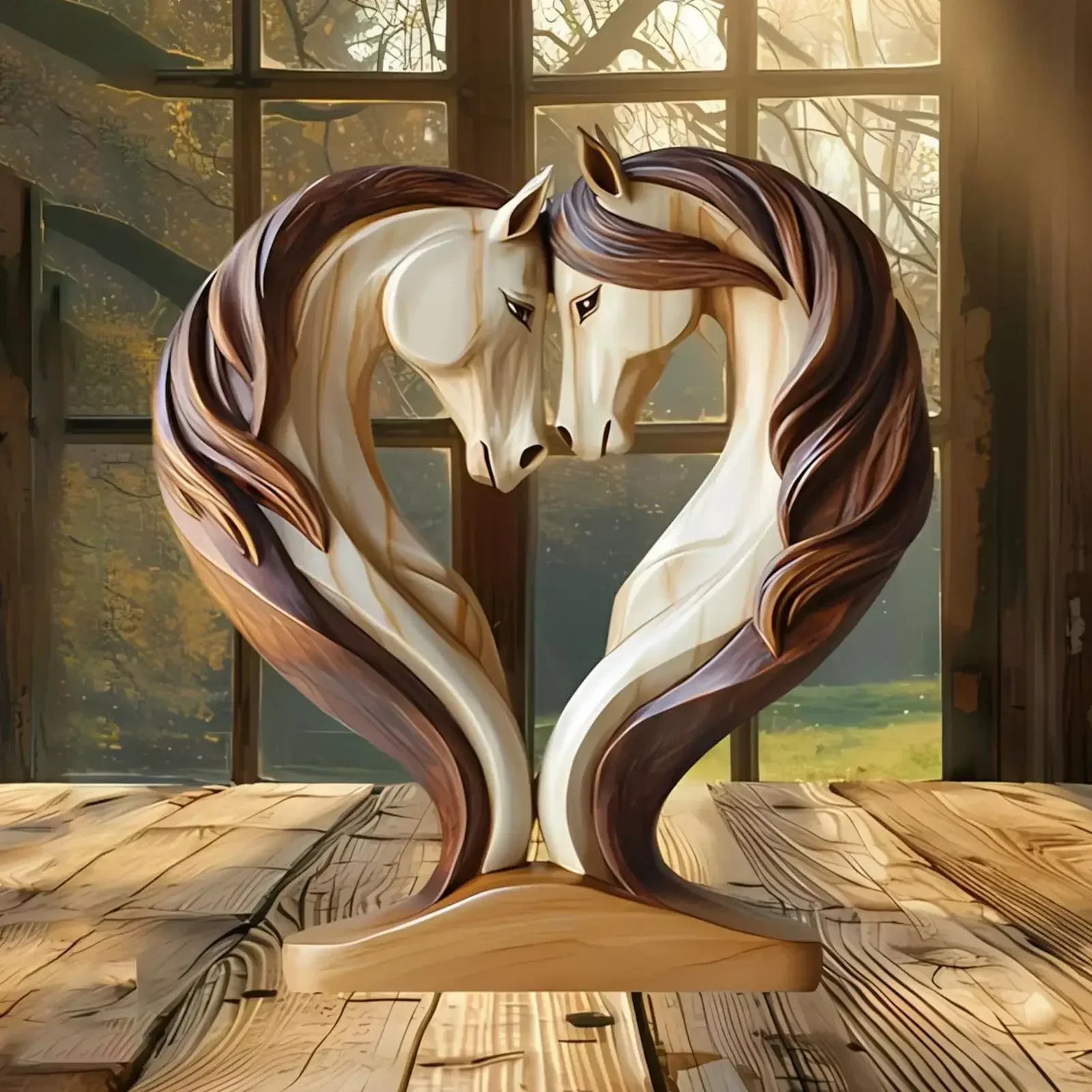 Ornament - Wooden Snuggle Pose Tabletop