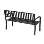 Outdoor Black Metal Garden Bench with 550 lb Max Weight Capacity