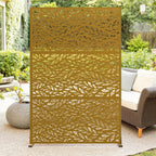 Outdoor Metal Privacy Screen 182.88cm H x 119.38cm W Freestanding Fence & Room Divider with Stand - Heavy-Duty Modern Design, Weather-Resistant Metal Panels with Pattern, Easy Assembly for Patio, Garden, Deck, Balcony, Lawn - House Of Avana
