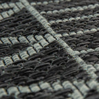 Outdoor Rug Illusion Modern Ethnic Pattern - Black Grey RugYourHome