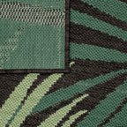 Outdoor Rug Ostende Tropical Palm Leaves - Black Green RugYourHome