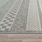 Outdoor Rug Vermont Modern Boho Ornaments in White Grey RugYourHome