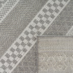 Outdoor Rug Vermont Modern Boho Ornaments in White Grey RugYourHome