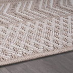 Outdoor Rug Vermont Stain-Resistant with Boho Pattern in Beige RugYourHome