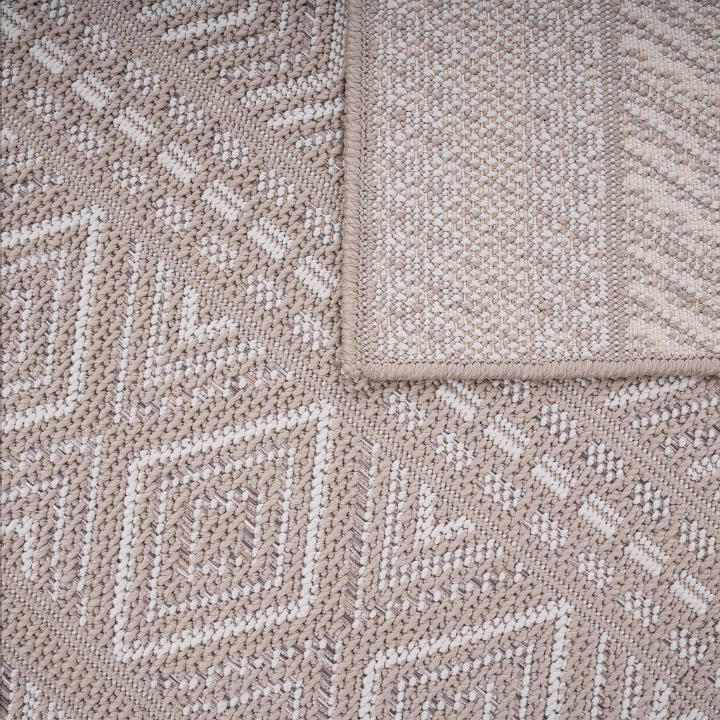 Outdoor Rug Vermont Stain-Resistant with Boho Pattern in Beige RugYourHome