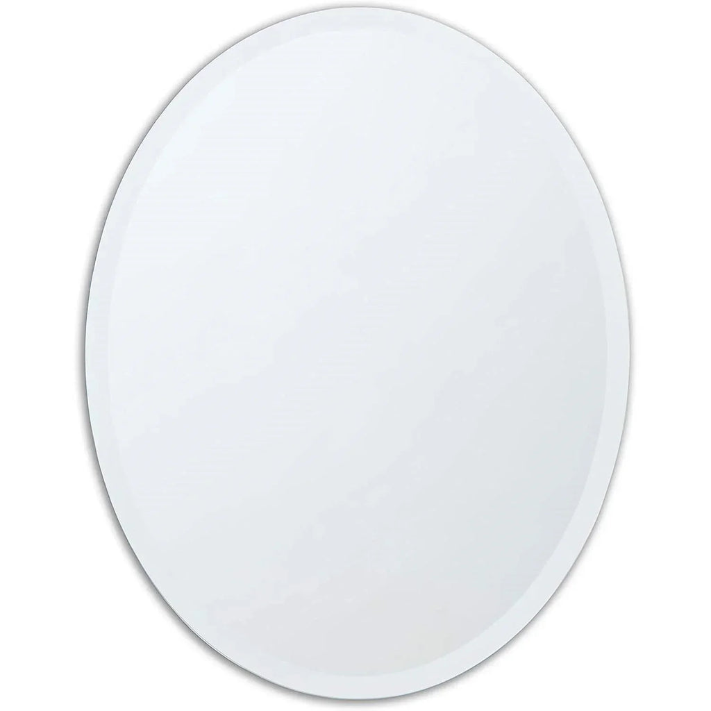 Oval Frameless 36-inch Beveled Bathroom Bedroom Living Room Vanity Wall Mirror