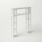 Over the Toilet Bathroom Shelving Unit with 9-Shelves in White Wood Finish