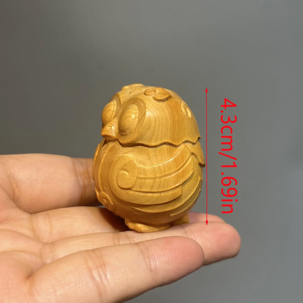 Adorable Mini Owl Sculpture - Handcrafted Wooden Art - Intricately Detailed Desktop Decor - Adds Charm... - House Of Avana