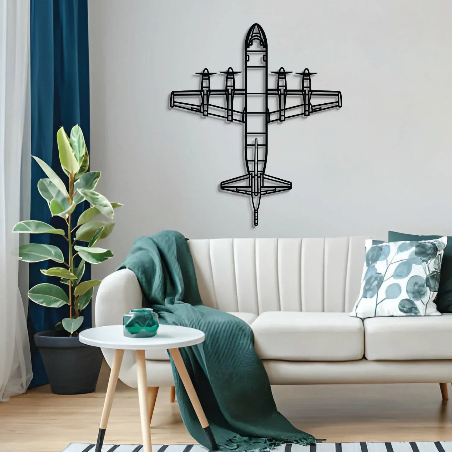 P-3 Orion Top Metal Aircraft Wall Art - Ncp0593, back view - House Of Avana