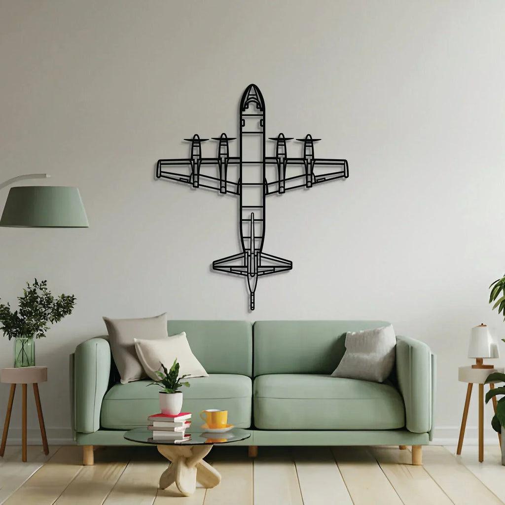 P-3 Orion Top Metal Aircraft Wall Art - Ncp0593, side view - House Of Avana