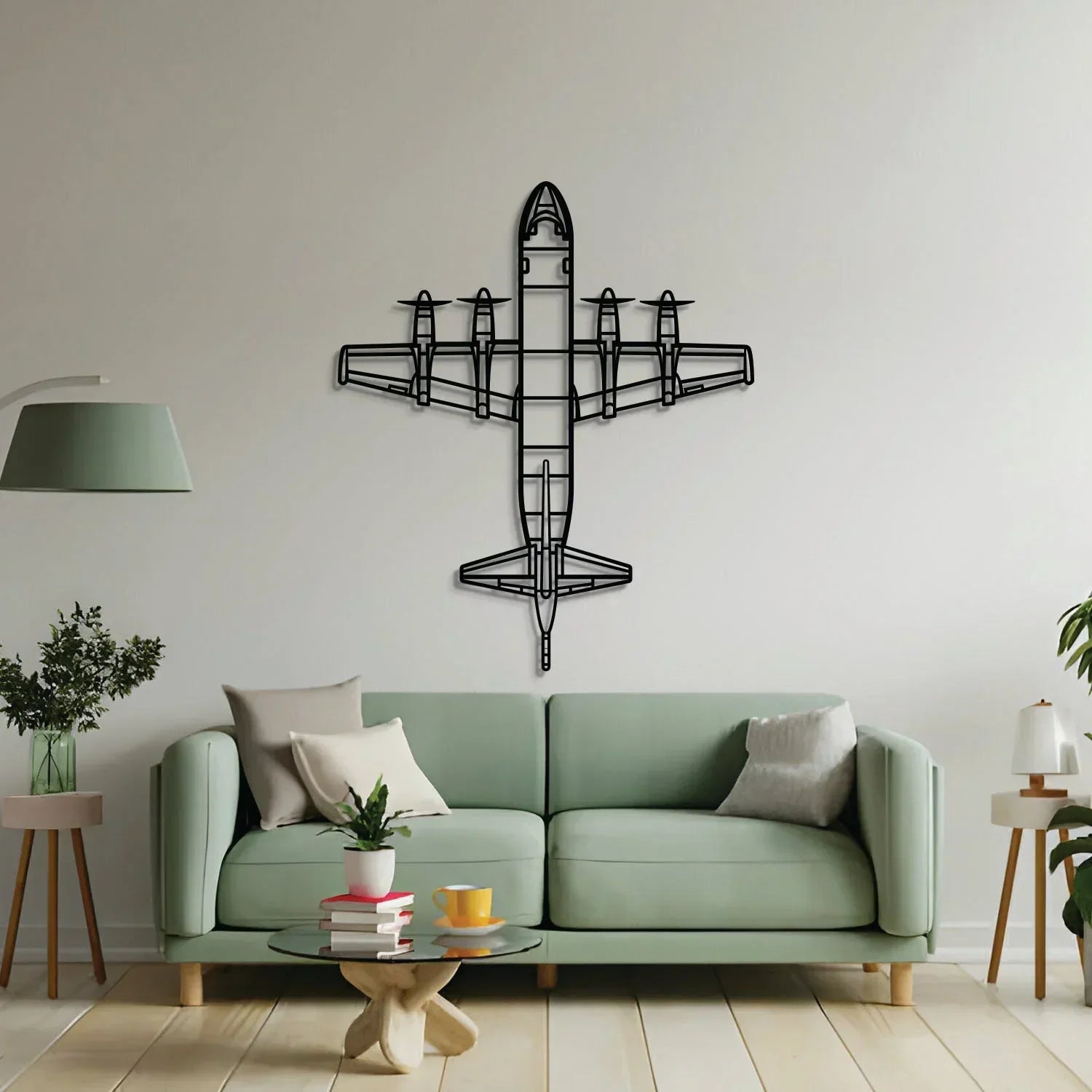 P-3 Orion Top Metal Aircraft Wall Art - Ncp0593, side view - House Of Avana