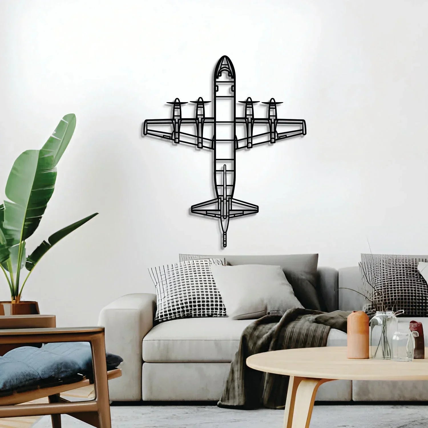 P-3 Orion Top Metal Aircraft Wall Art - Ncp0593, detail shot - House Of Avana
