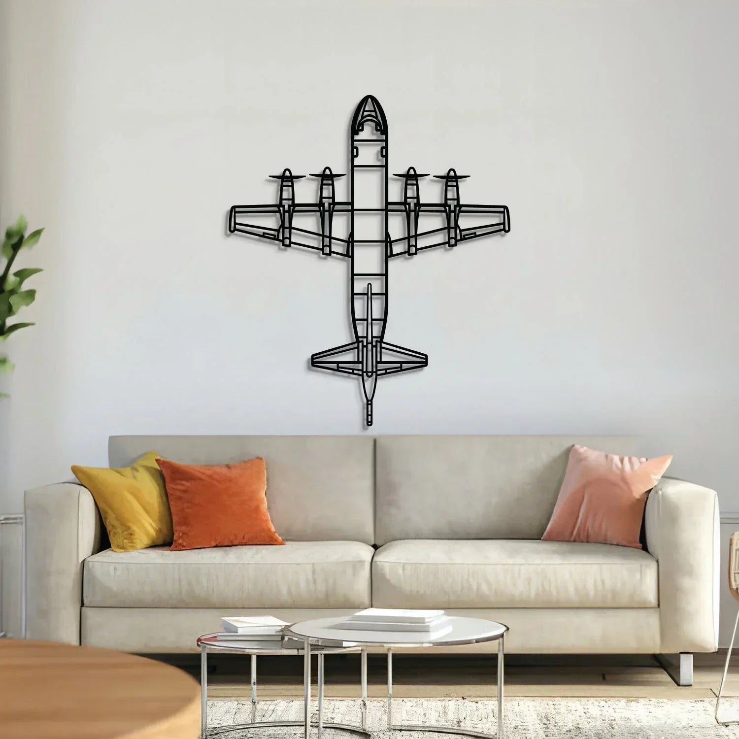 P-3 Orion Top Metal Aircraft Wall Art - Ncp0593, front view - House Of Avana
