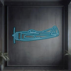 P-47d Metal Neon Aircraft Wall Art - Ncn0054, lifestyle image - House Of Avana