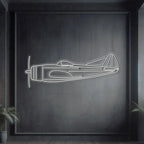 P-47d Metal Neon Aircraft Wall Art - Ncn0054, front view - House Of Avana