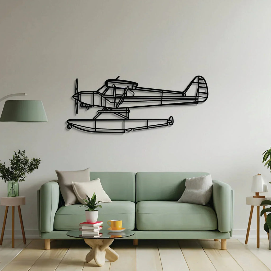 Pa-18-150 Super Cub Metal Aircraft Wall Art - Ncp0595, side view - House Of Avana