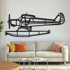 Pa-18-150 Super Cub Metal Aircraft Wall Art - Ncp0595, front view - House Of Avana