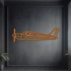 Pa-28 Cherokee Metal Neon Aircraft Wall Art - Ncn0056, back view - House Of Avana