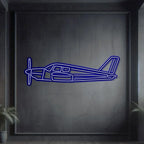 Pa-28 Cherokee Metal Neon Aircraft Wall Art - Ncn0056, detail shot - House Of Avana