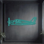 Pa-28 Cherokee Metal Neon Aircraft Wall Art - Ncn0056, lifestyle image - House Of Avana