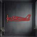 Pa-28 Cherokee Metal Neon Aircraft Wall Art - Ncn0056, top view - House Of Avana