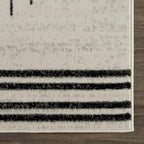 Angus Abstract Black and White Area Rug Hauteloom