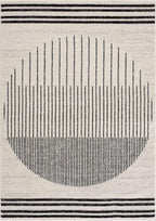 Angus Abstract Black and White Area Rug Hauteloom