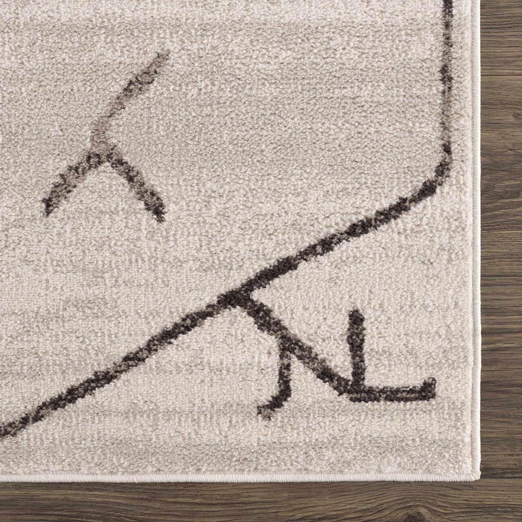Azzan Cream & Charcoal Area Rug Hauteloom