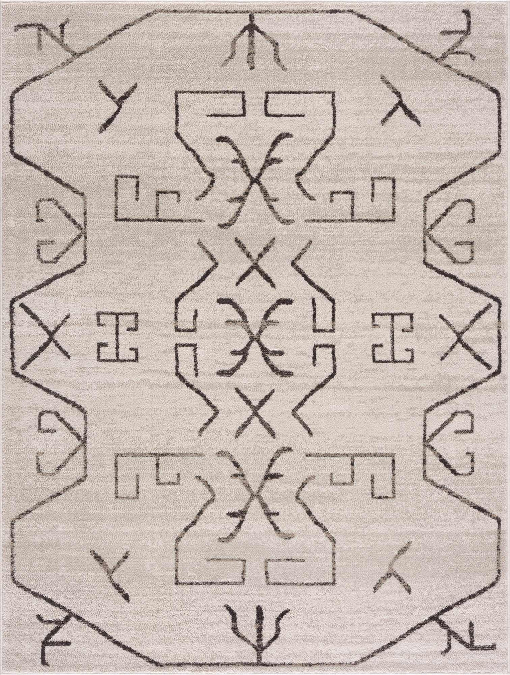 Azzan Cream & Charcoal Area Rug Hauteloom