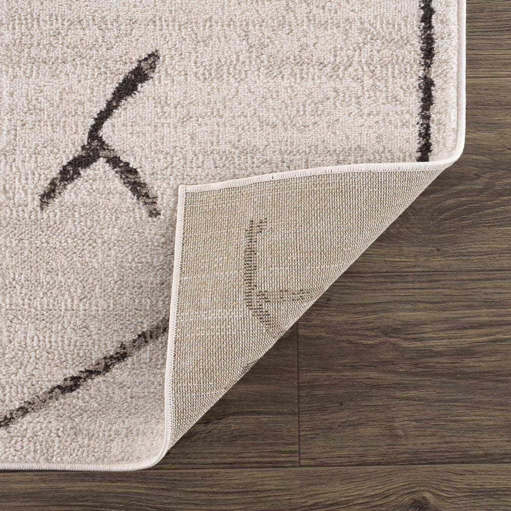 Azzan Cream & Charcoal Area Rug Hauteloom