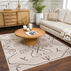 Azzan Cream & Charcoal Area Rug Hauteloom