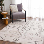 Azzan Cream & Charcoal Area Rug Hauteloom