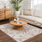 Azzan Cream & Charcoal Area Rug Hauteloom