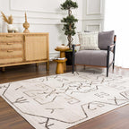 Azzan Cream & Charcoal Area Rug Hauteloom