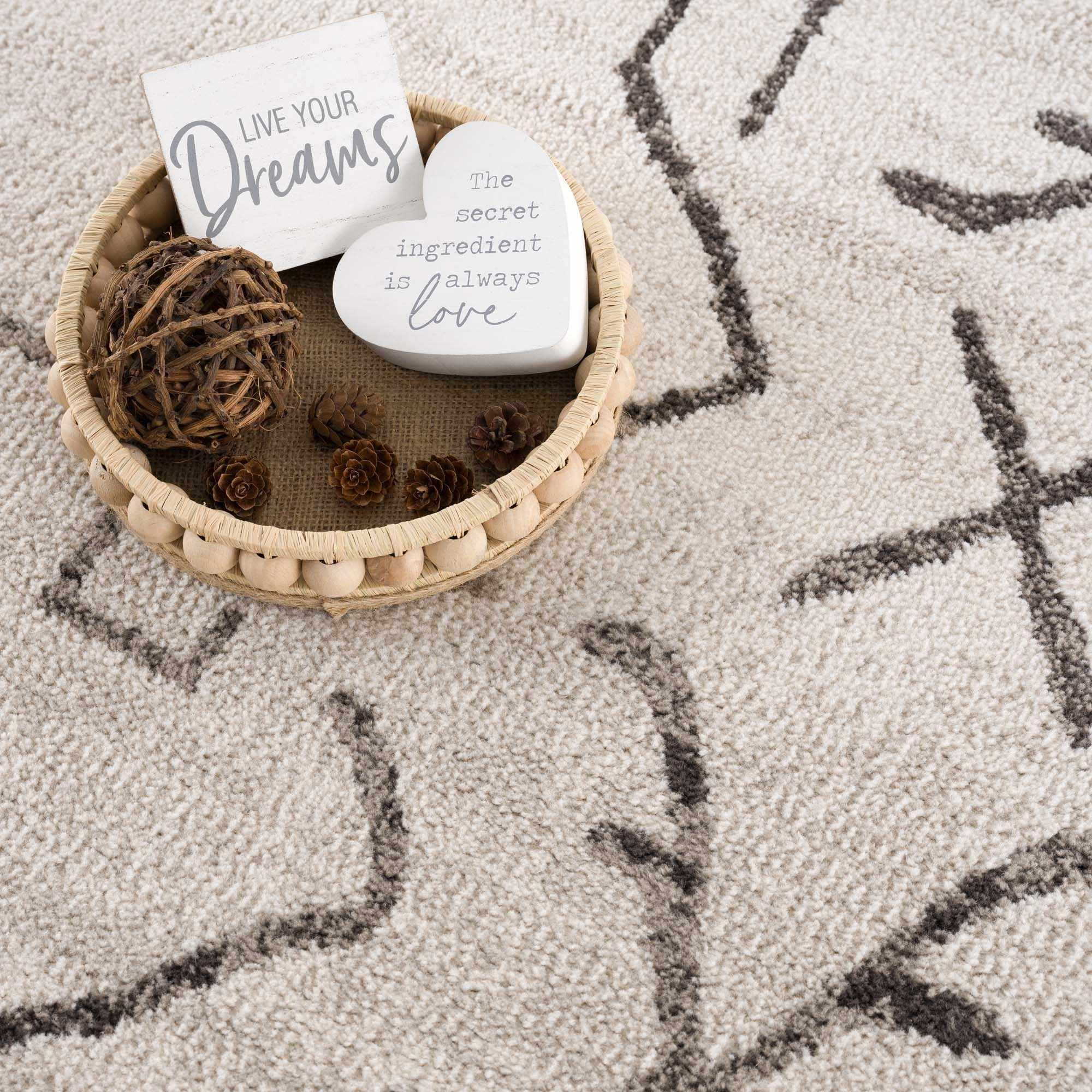 Azzan Cream & Charcoal Area Rug Hauteloom