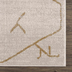 Azzan Cream & Gold Area Rug Hauteloom