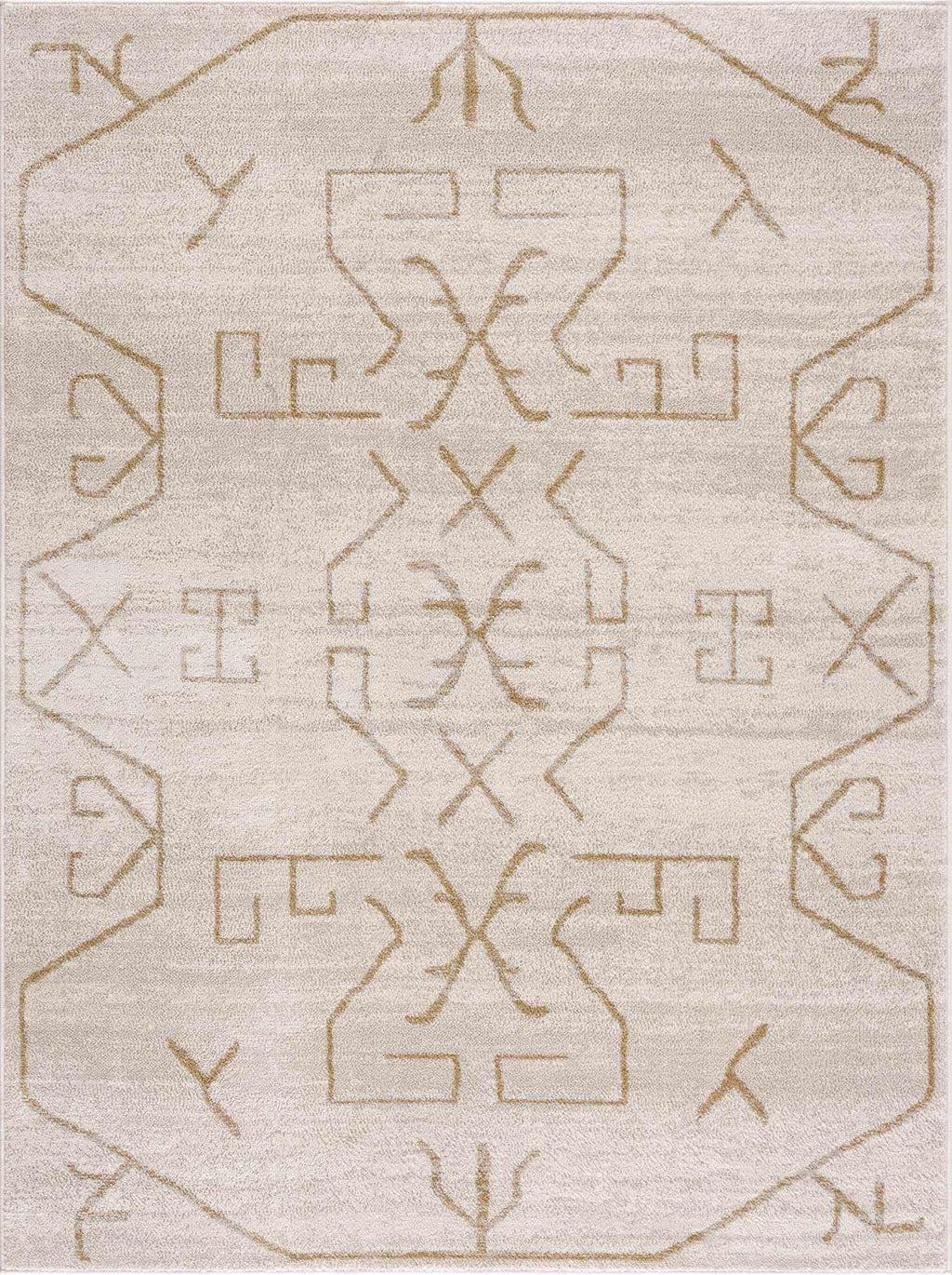 Azzan Cream & Gold Area Rug Hauteloom