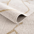 Azzan Cream & Gold Area Rug Hauteloom