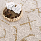 Azzan Cream & Gold Area Rug Hauteloom