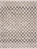 Benjy Beige Checkered Area Rug Hauteloom