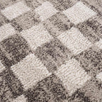 Benjy Beige Checkered Area Rug Hauteloom
