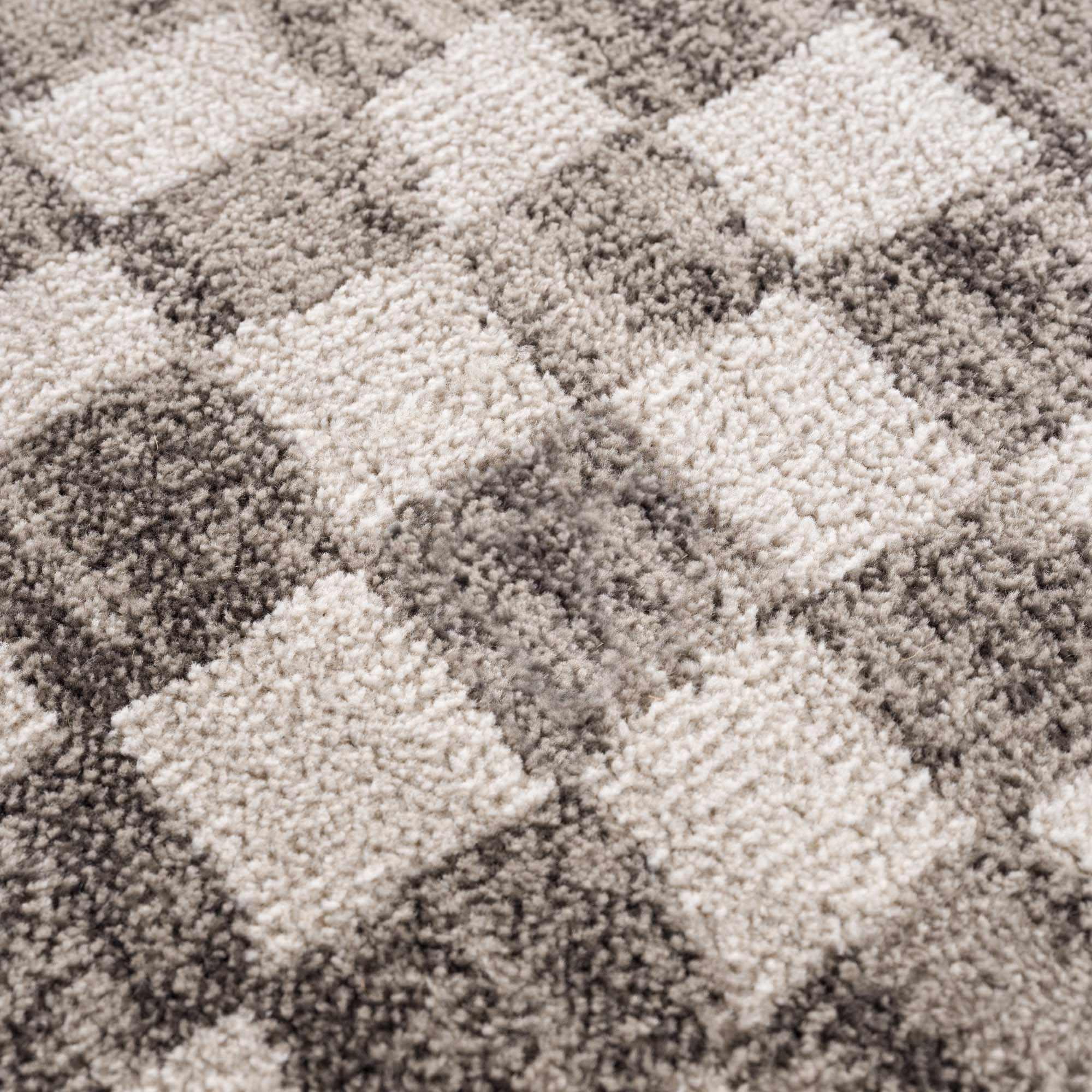 Benjy Beige Checkered Area Rug Hauteloom
