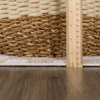 Benjy Cream & Gold Checkered Area Rug Hauteloom