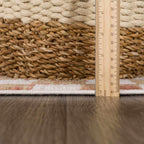 Benjy Cream & Salmon Checkered Area Rug Hauteloom