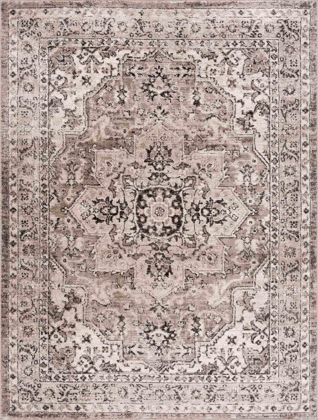 Albie Beige Area Rug Hauteloom